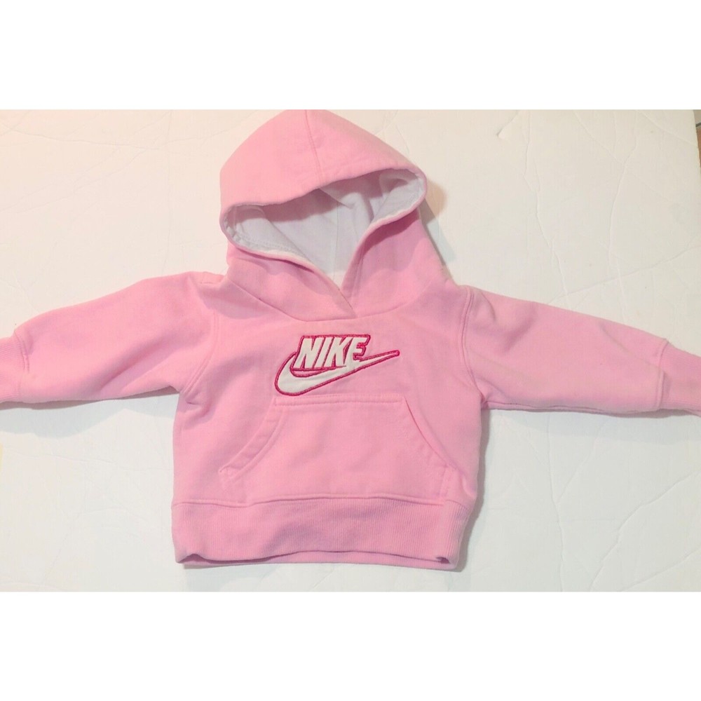 Nike Baby Girl Kids Hoodie Pullover  Jacket Pink Sz 12 Months - Picture 2 of 8